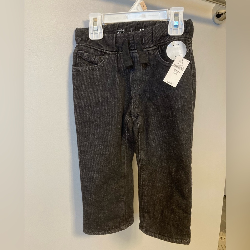 GAP Baby NWT Black Jeans Cozy Lined sz 18-24 months